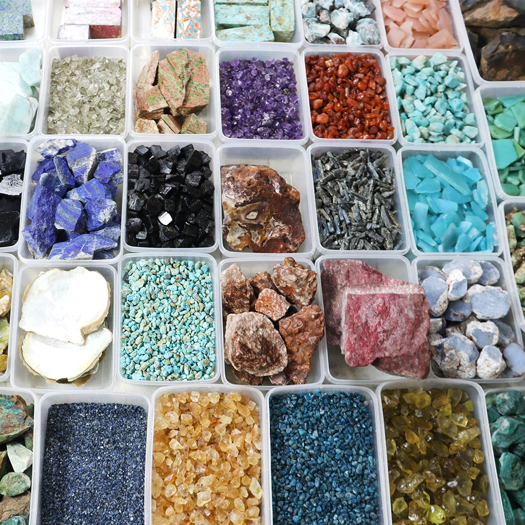 Collection of colorful natural gemstones