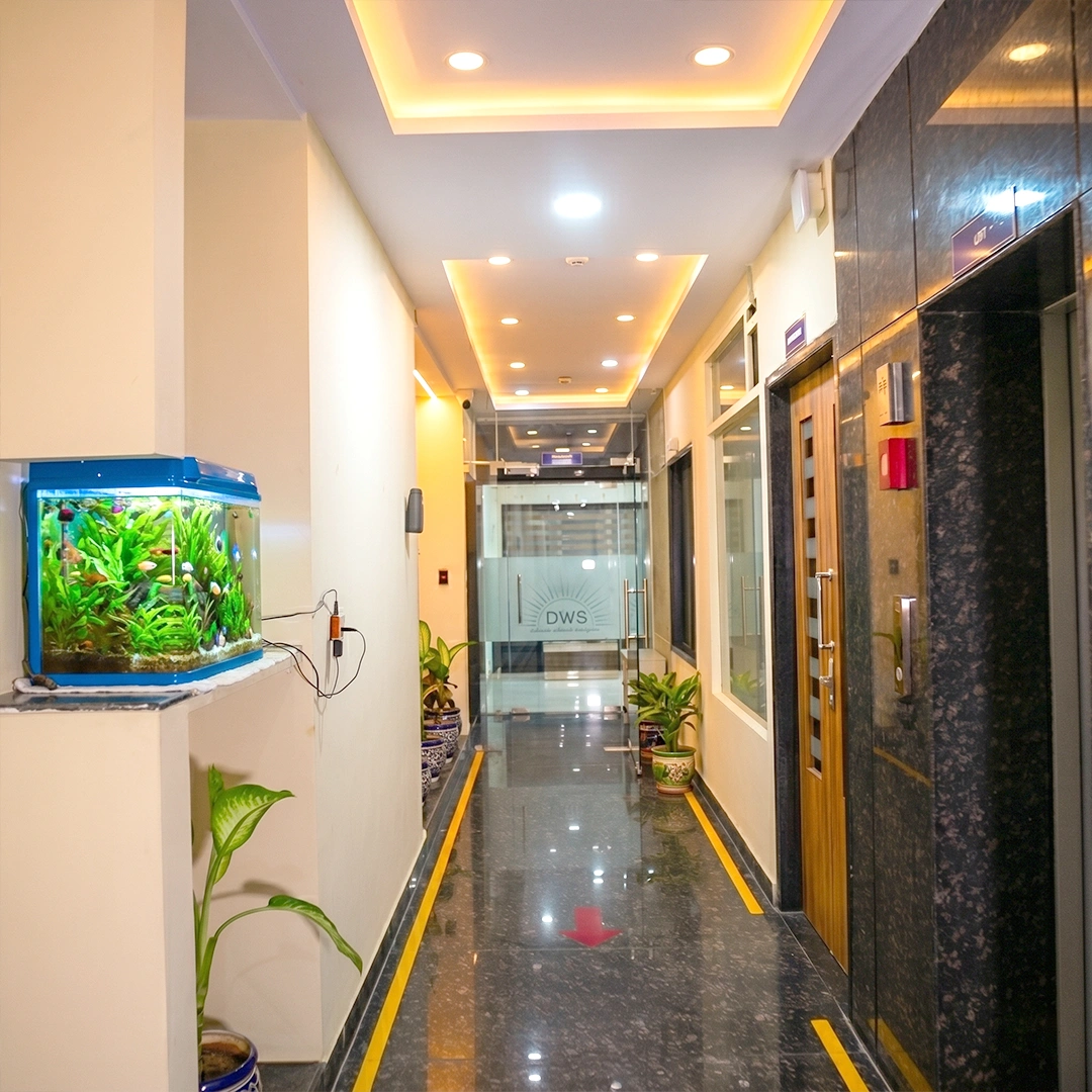 Modern office hallway interior at DWS Jewellery