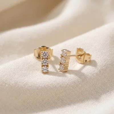 Lab Grown Diamond Earrings Supplier in Yellow Gold 14kt