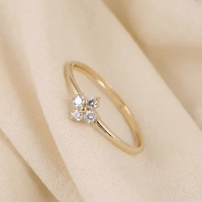 Lab Grown Diamond Delicate Ring In 10Kt Yellow Gold