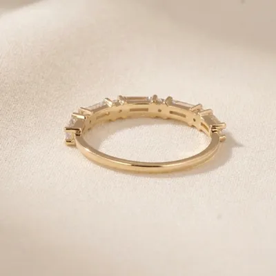 Handcrafted 9 Kt Yellow Gold Ring With Lab Grown Diamond