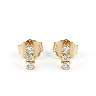 Lab Grown Diamond Earrings Supplier in Yellow Gold 14kt