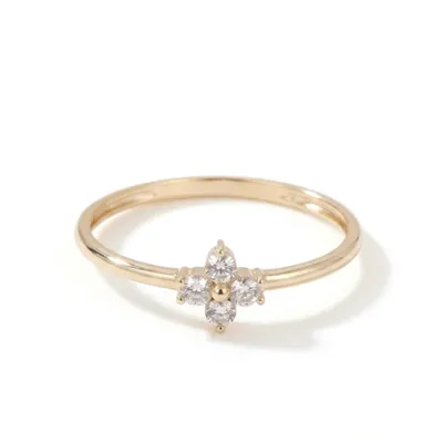 Lab Grown Diamond Delicate Ring in 10Kt Yellow Gold