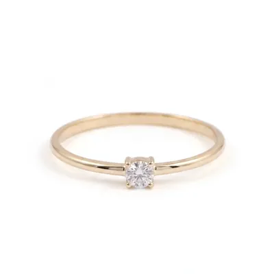 18Kt Gold Delicate Ring Production with Lab Grown Diamond