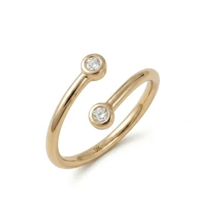 Yellow Gold Bypass Ring with Lab Grown Diamond