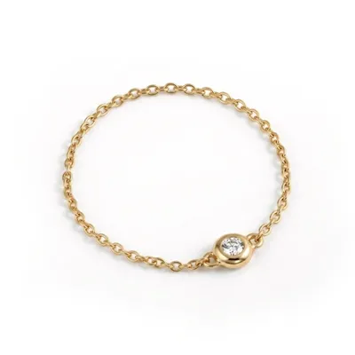 9Kt Yellow Gold Chain Ring with Lab Grown Diamond