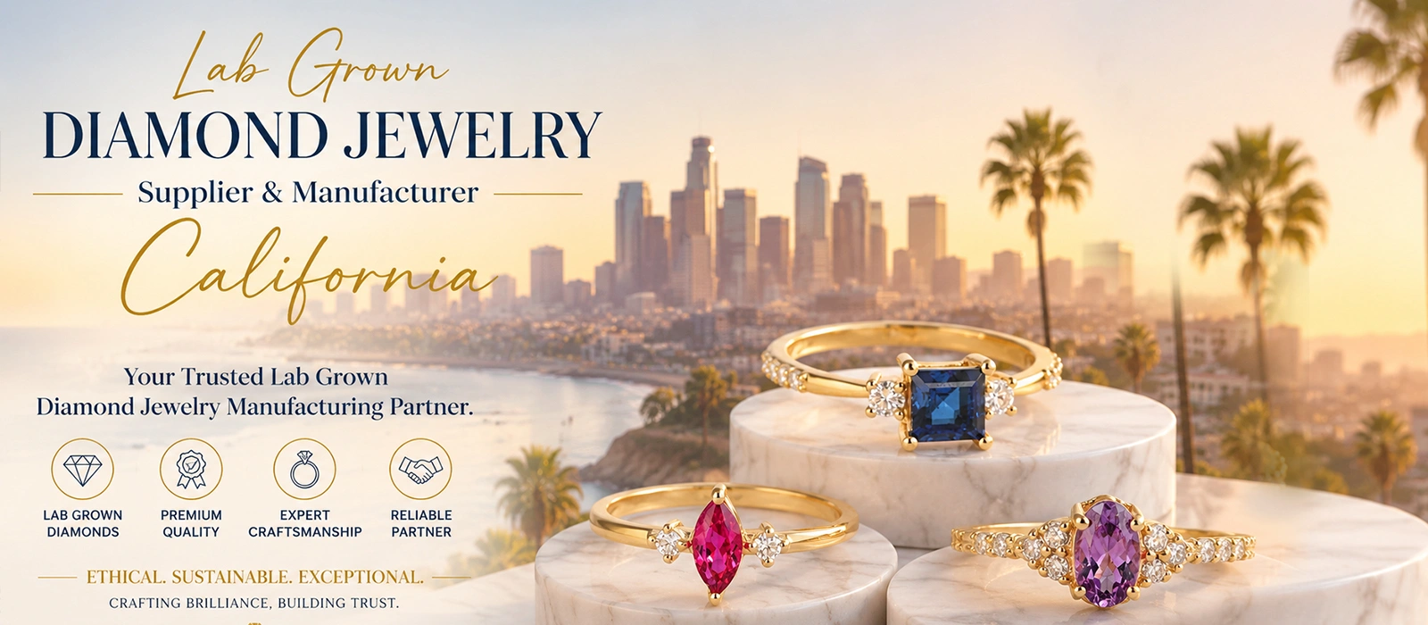 Lab Grown DIAMOND JEWELRY Supplier & Manufacturer California