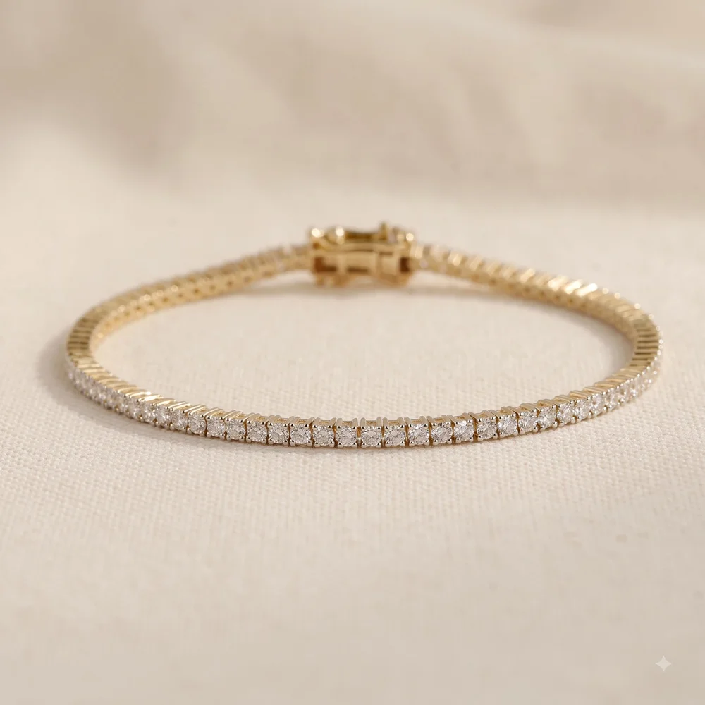 14KT Yellow Gold Lab Grown Diamond Tennis Bracelet 14KT Yellow Gold Lab Grown Diamond Tennis Bracelet