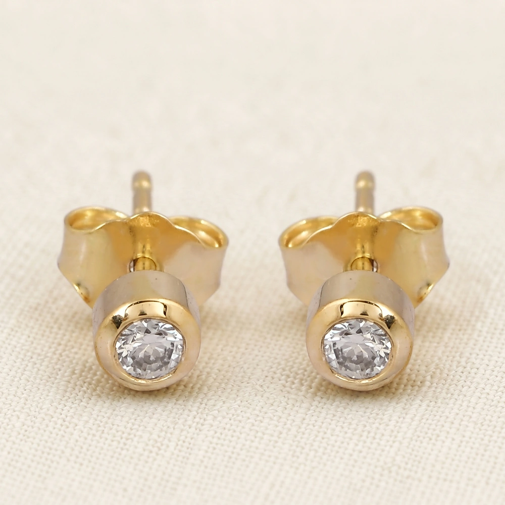 Unique Lab Grown Diamond Earrings in 14kt Yellow Gold Unique Lab Grown Diamond Earrings in 14kt Yellow Gold