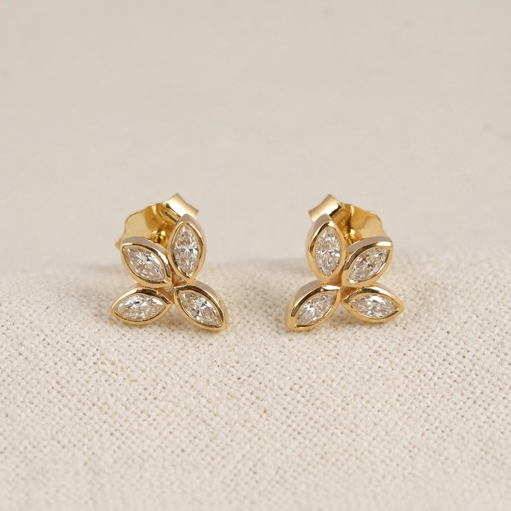 Lab Grown Diamond 9Kt Solid Yellow Gold Earrings Maker Lab Grown Diamond 9Kt Solid Yellow Gold Earrings Maker