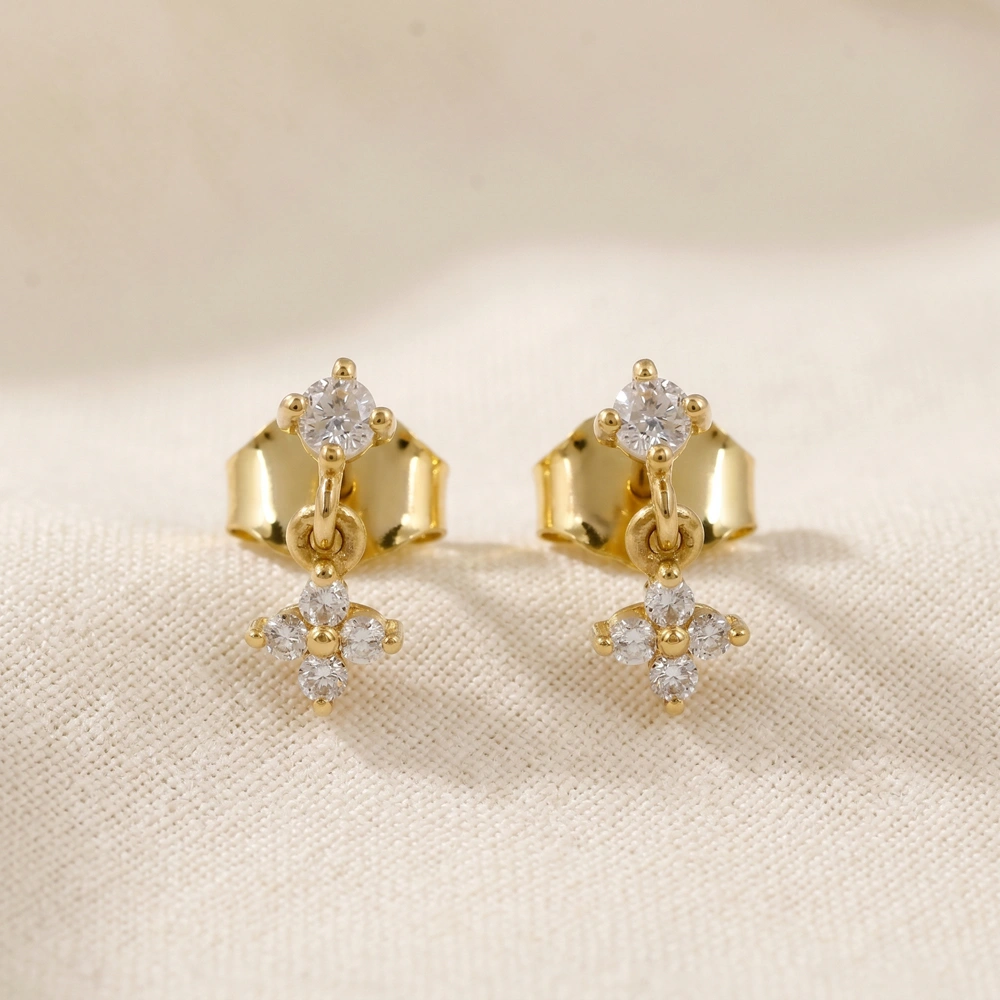 9 Kt Gold Earrings Production with Lab Grown Diamond 9 Kt Gold Earrings Production with Lab Grown Diamond