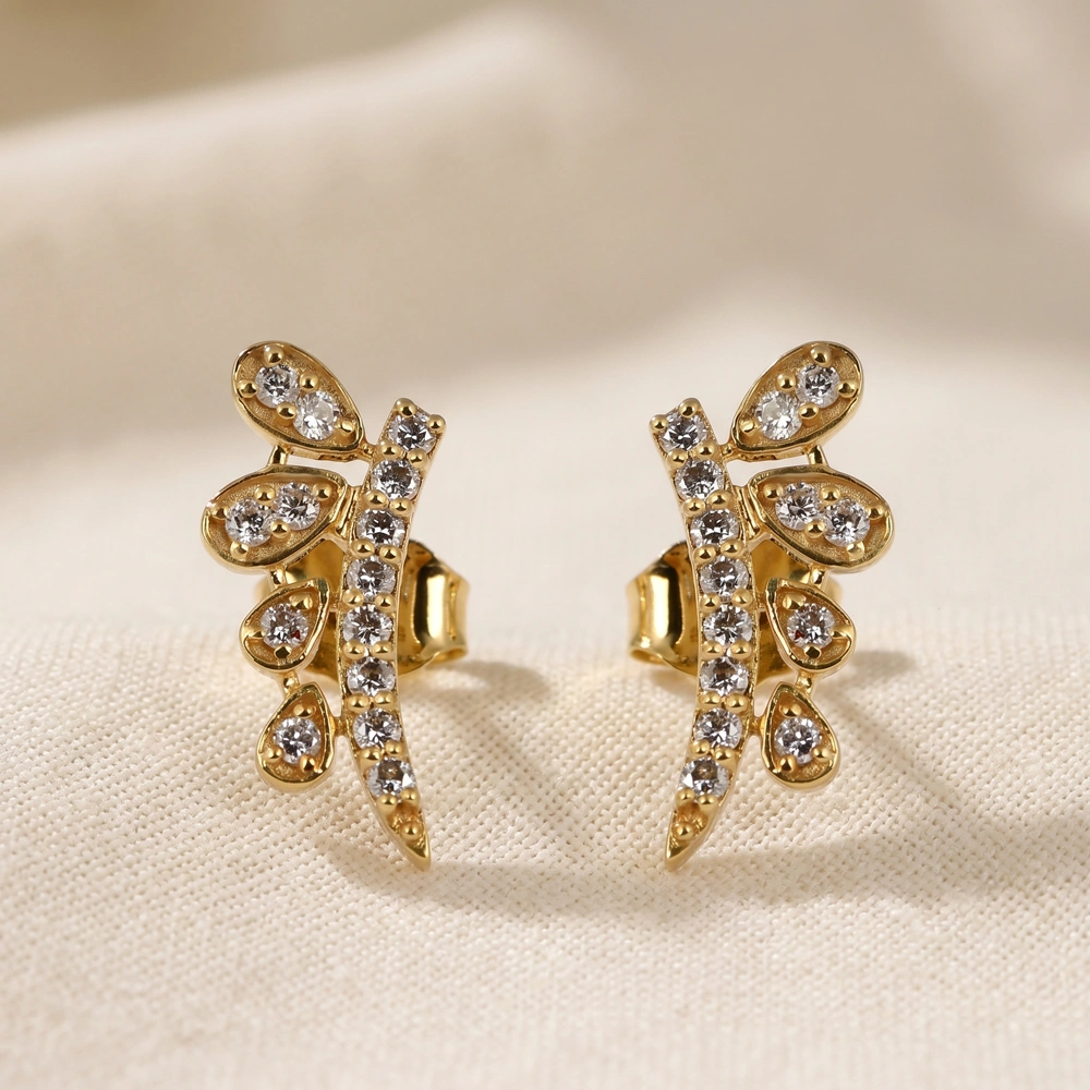 9 Kt Yellow Gold Earrings Production with Lab Grown Diamond 9 Kt Yellow Gold Earrings Production with Lab Grown Diamond