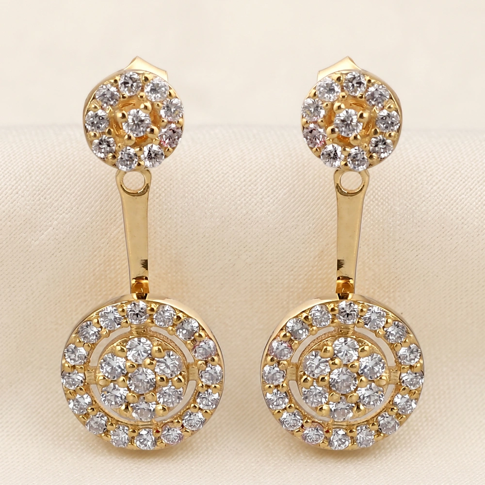 9Kt Yellow Gold Jacket Earrings with Lab Grown Diamond 9Kt Yellow Gold Jacket Earrings with Lab Grown Diamond