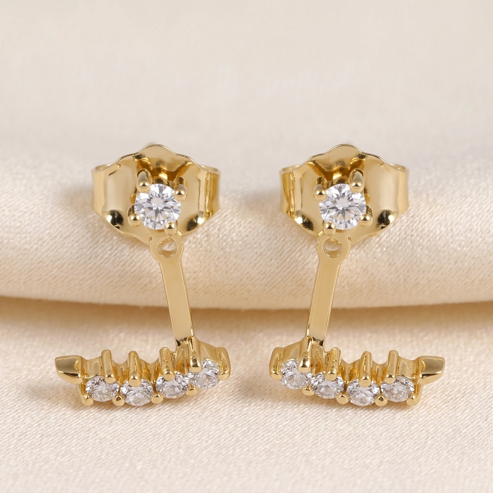 9Kt Yellow Gold Ear Jacket Earrings with Lab Grown Diamond 9Kt Yellow Gold Ear Jacket Earrings with Lab Grown Diamond