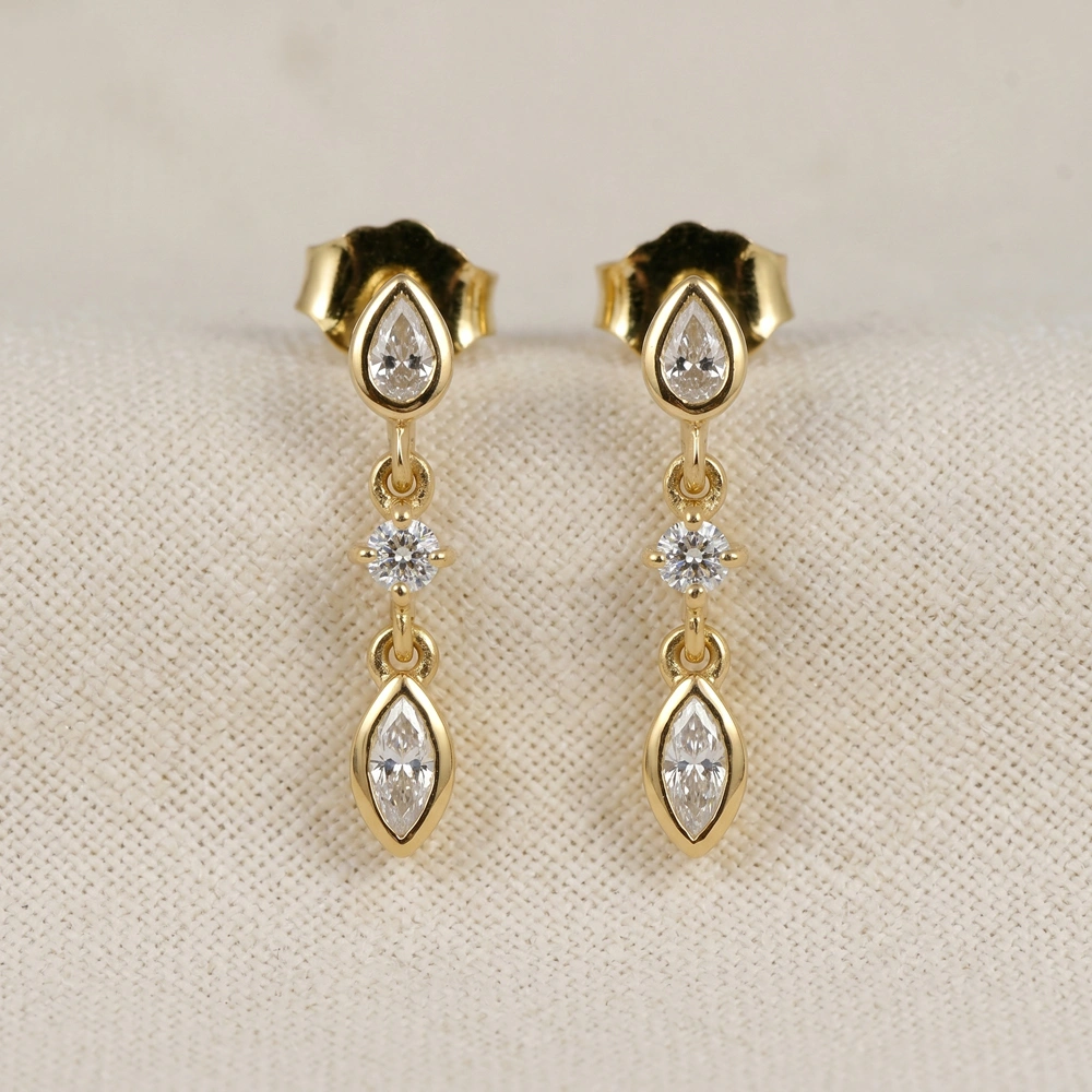 Bulk 9Kt Gold Drop Earrings with Lab Grown Diamond Bulk 9Kt Gold Drop Earrings with Lab Grown Diamond
