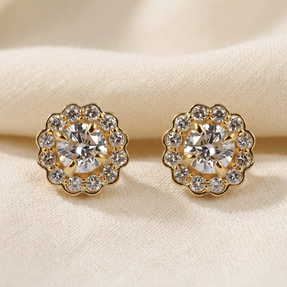 Wholesale Elegant Gold Studs with Lab Grown Diamond