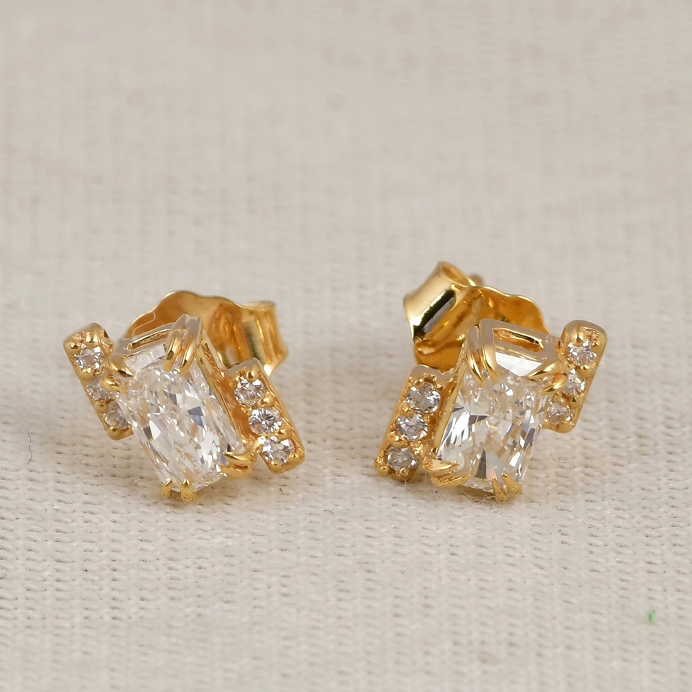 Lab Grown Diamond 9Kt Yellow Gold Studs Production Lab Grown Diamond 9Kt Yellow Gold Studs Production