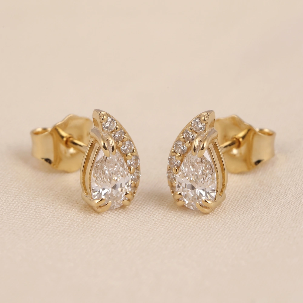 Lab Grown Diamond 9Kt Yellow Gold Earrings Production Lab Grown Diamond 9Kt Yellow Gold Earrings Production