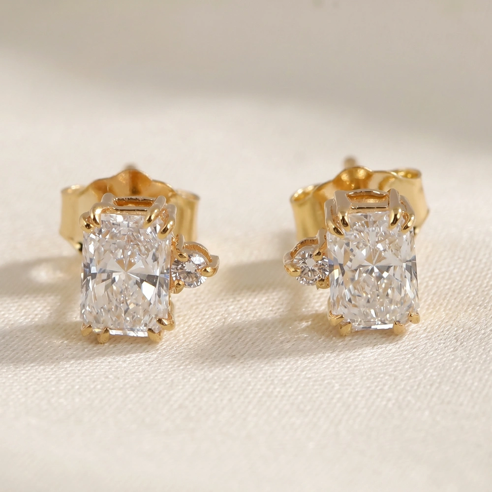 Lab Grown Diamond 9Kt Yellow Gold Earrings Bulk Manufacturing Lab Grown Diamond 9Kt Yellow Gold Earrings Bulk Manufacturing