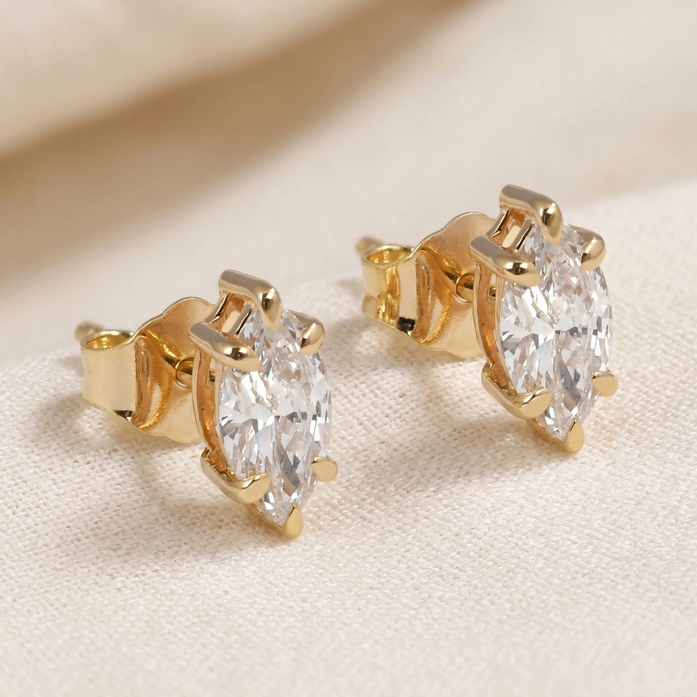 Lab Grown DIAMOND 9Kt Yellow Gold Studs Wholeale