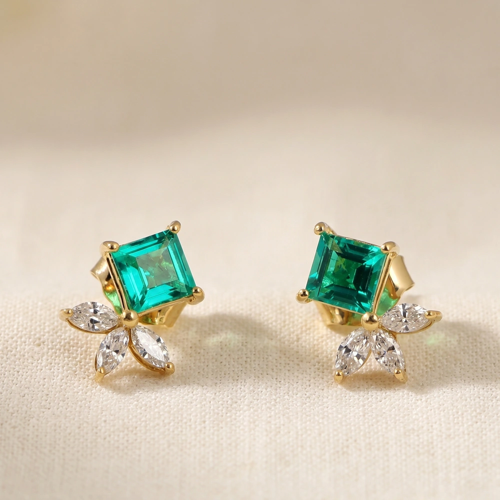 Lab Grown Diamond Columbia Emerald 9Kt Yellow Gold Studs Lab Grown Diamond Columbia Emerald 9Kt Yellow Gold Studs