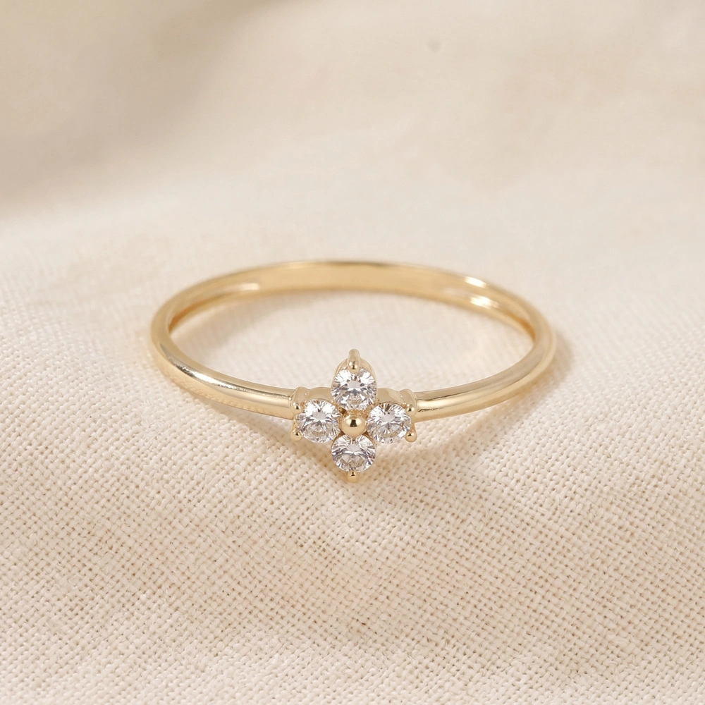 Lab Grown Diamond Delicate Ring in 10Kt Yellow Gold
