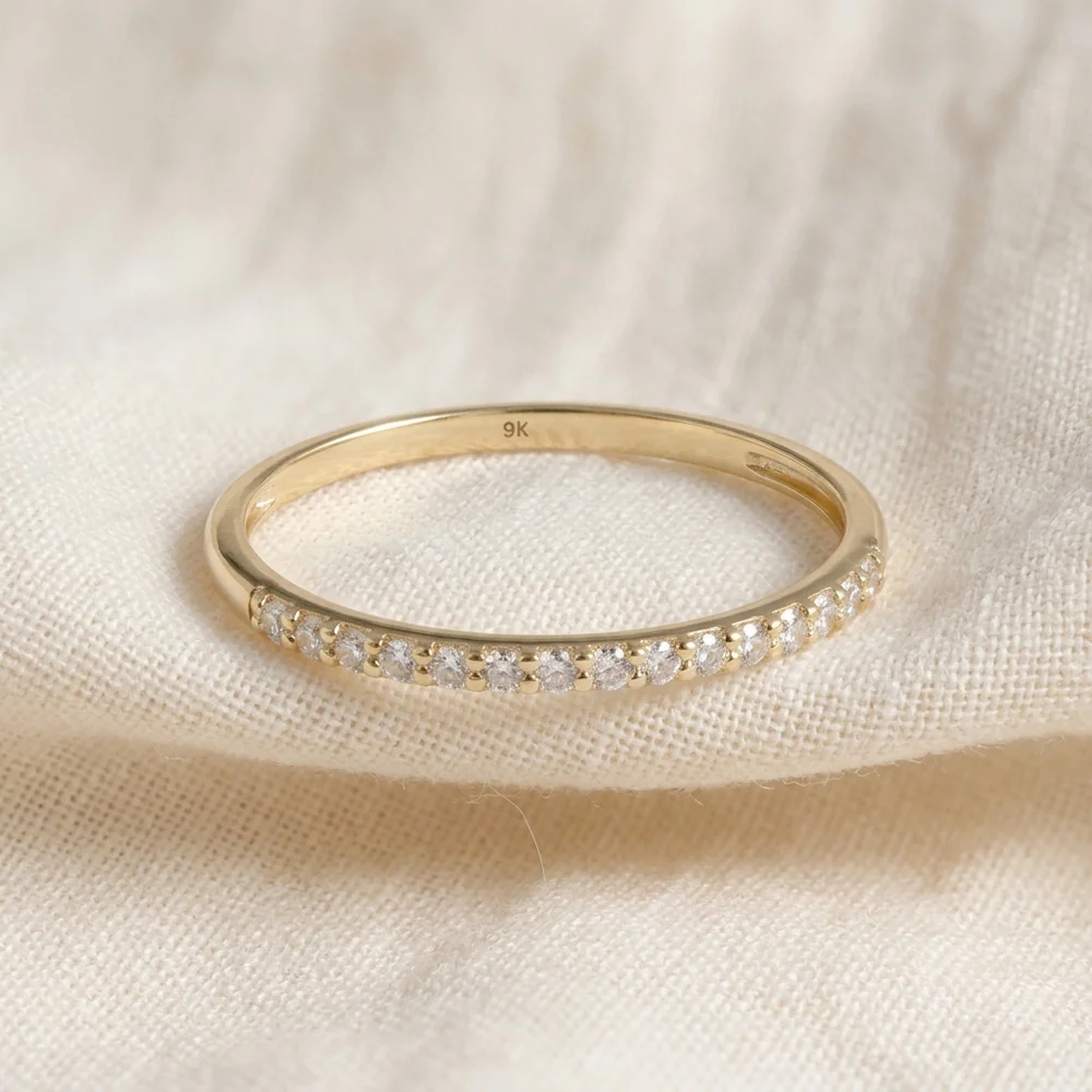 10Kt Solid Yellow Gold Eternity Band with Lab Grown Diamond 10Kt Solid Yellow Gold Eternity Band with Lab Grown Diamond