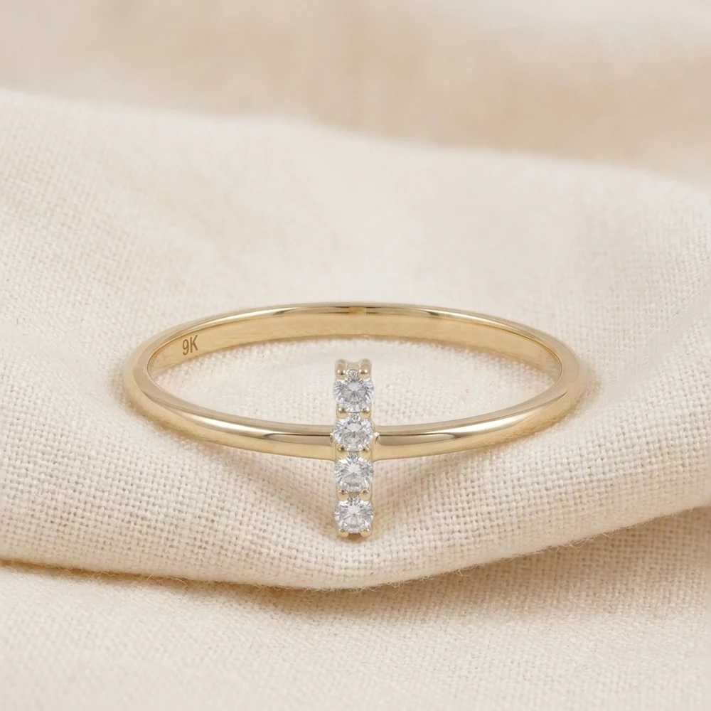 9Kt Yellow Gold Delicate Ring Maker with Lab Grown Diamond 9Kt Yellow Gold Delicate Ring Maker with Lab Grown Diamond