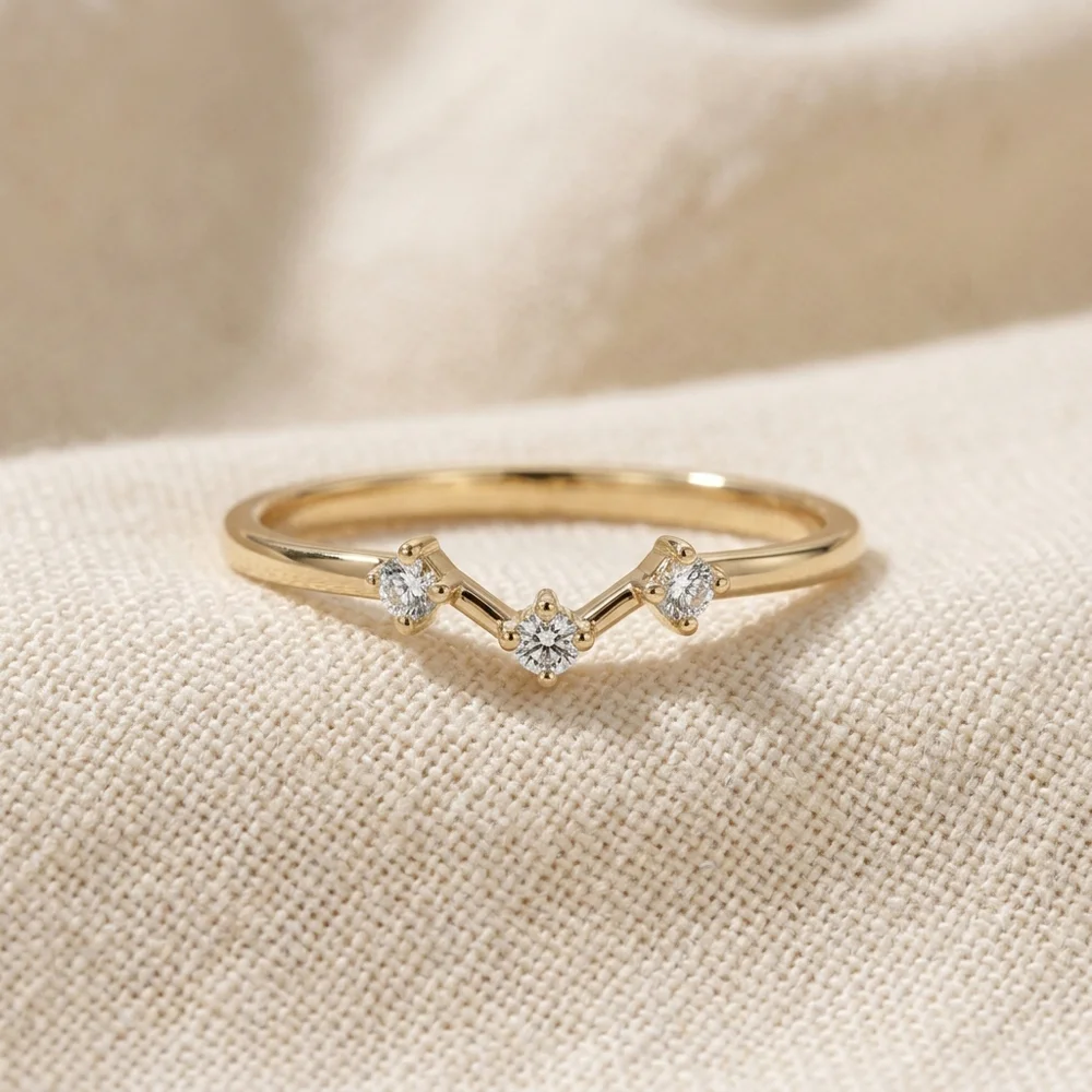 Lab Grown Diamond Delicate Ring in 9Kt Solid Yellow Gold Lab Grown Diamond Delicate Ring in 9Kt Solid Yellow Gold
