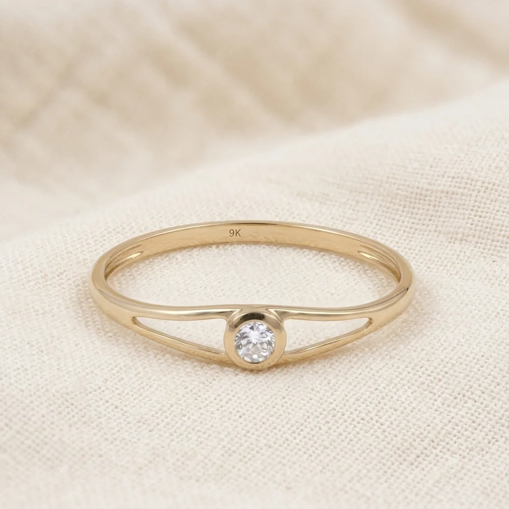 14Kt Gold Delicate Ring Wholesale with Lab Grown Diamond 14Kt Gold Delicate Ring Wholesale with Lab Grown Diamond