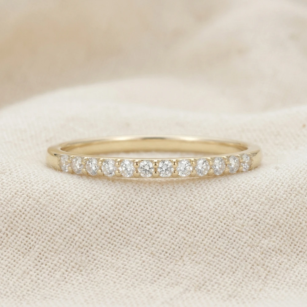 9Kt Yellow Solid Gold Eternity Band with Lab Grown Diamond 9Kt Yellow Solid Gold Eternity Band with Lab Grown Diamond