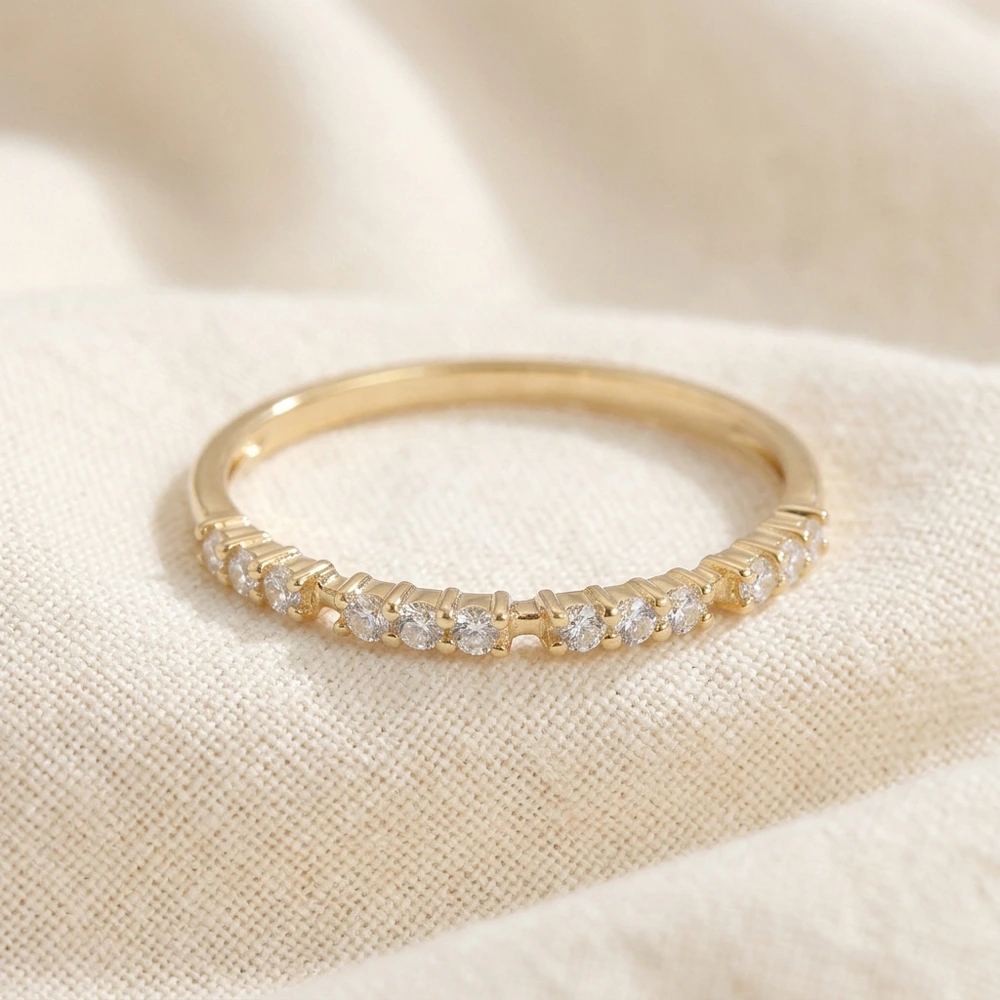 Lab Grown Diamond Yellow Gold Eternity Band Production