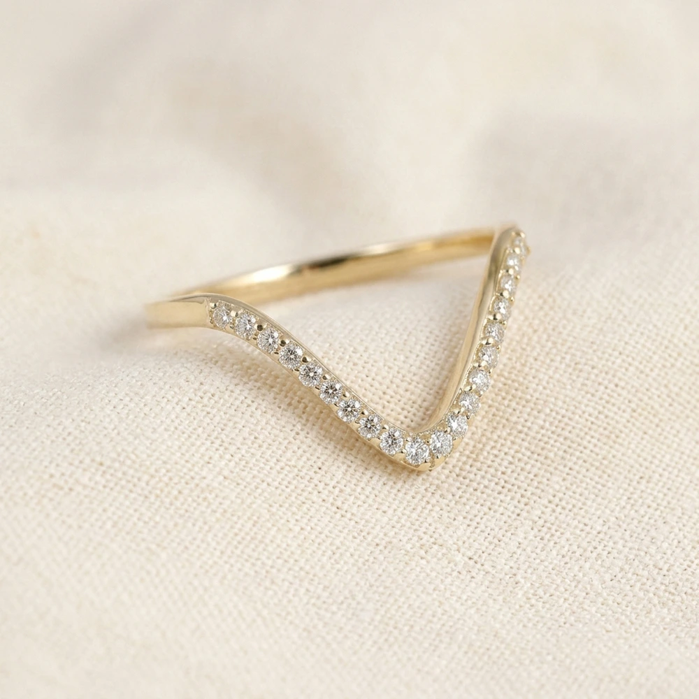 Lab Grown Diamond 9Kt Yellow Gold Wave Eternity Band