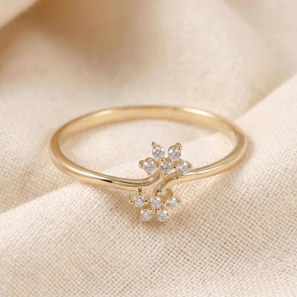 Lab Grown Diamond Yellow Gold Delicate Ring Production Lab Grown Diamond Yellow Gold Delicate Ring Production