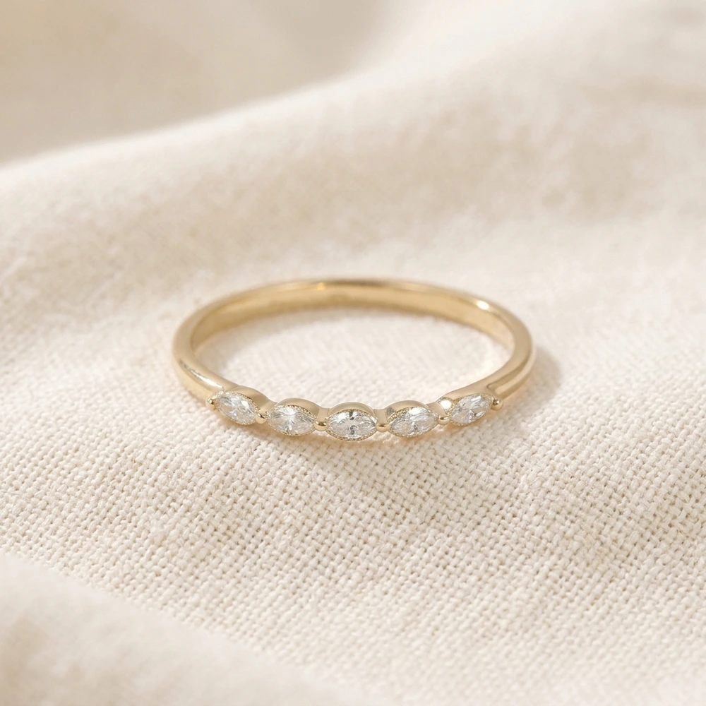 Lab Grown Diamond 9Kt Solid Gold Eternity Band Handcrafted Lab Grown Diamond 9Kt Solid Gold Eternity Band Handcrafted