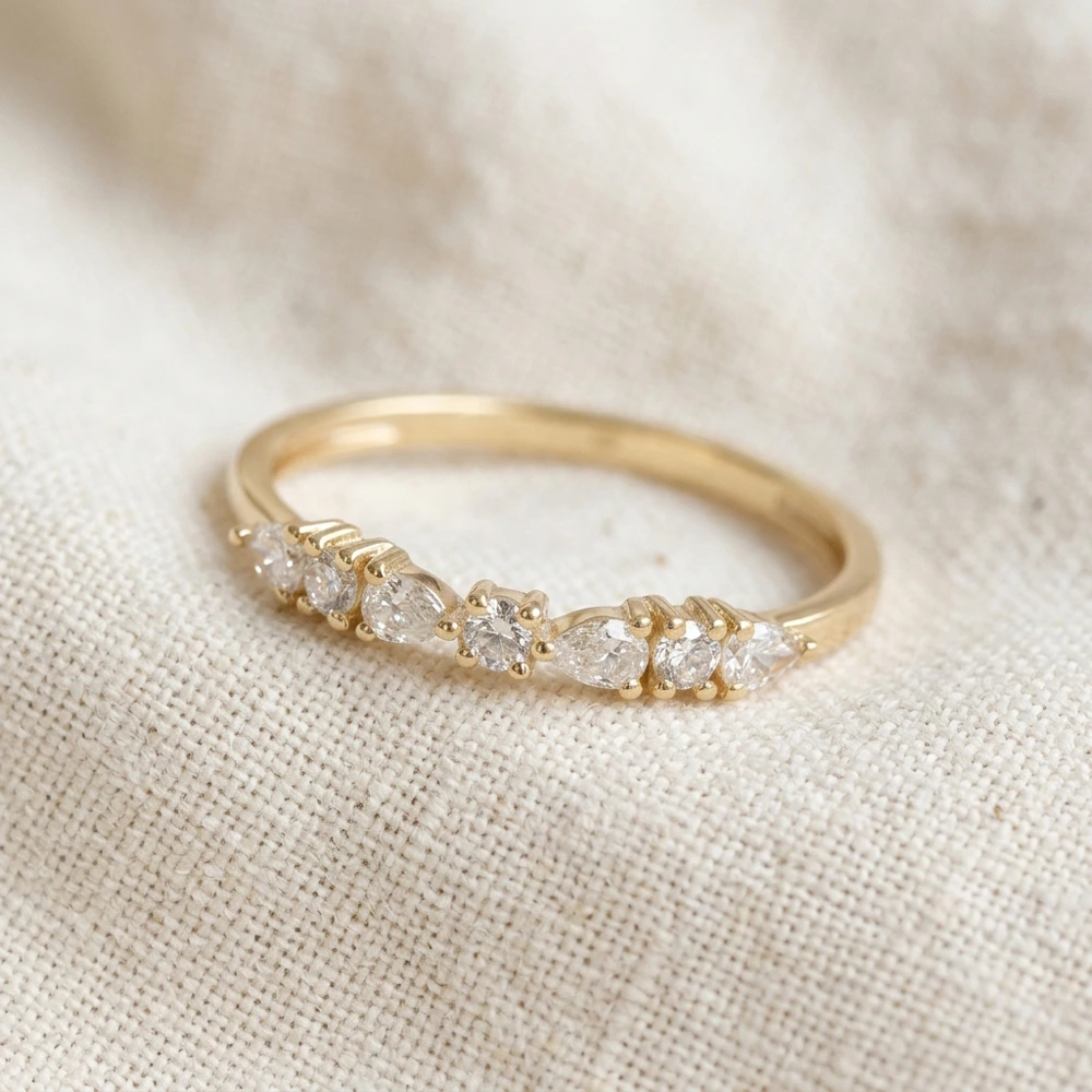 Handcrafted Yellow Gold Ring with Lab Grown Diamond Handcrafted Yellow Gold Ring with Lab Grown Diamond