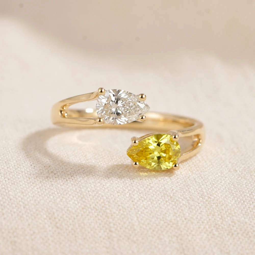 9Kt Yellow Gold Ring Lab Grown Diamond and Yellow Sapphire 9Kt Yellow Gold Ring Lab Grown Diamond and Yellow Sapphire