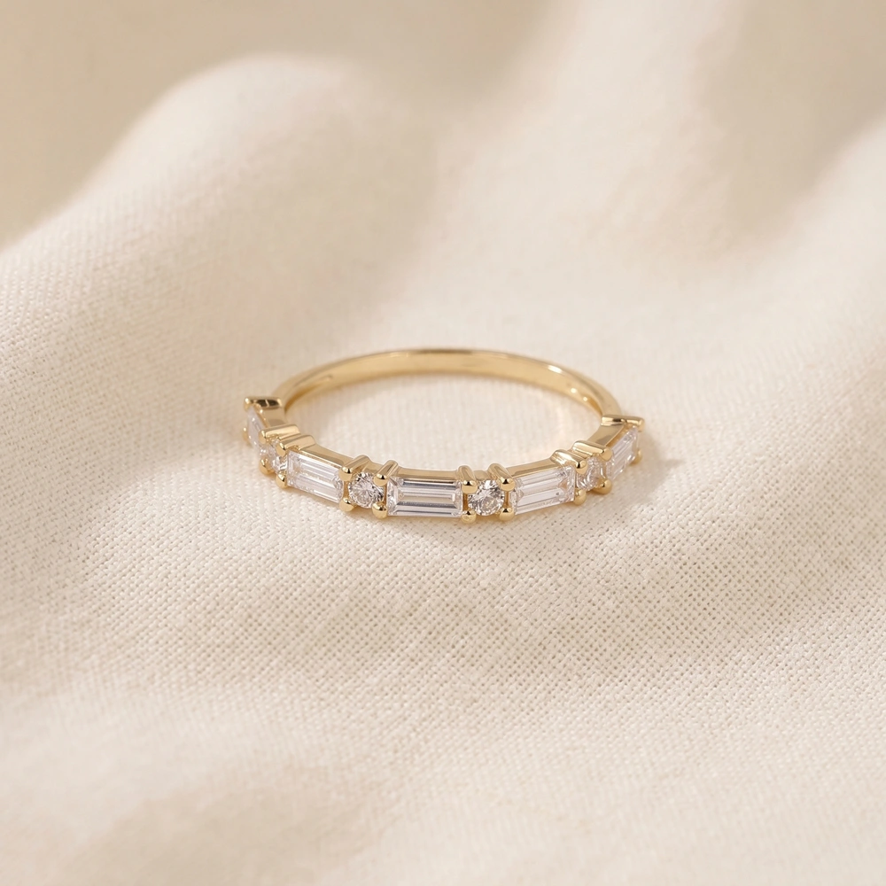 Handcrafted 9 Kt Yellow Gold Ring with Lab Grown Diamond