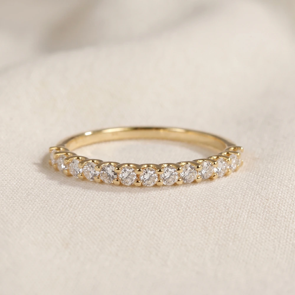 Lab Grown Diamond Handcrafted Solid Gold Eternity Band