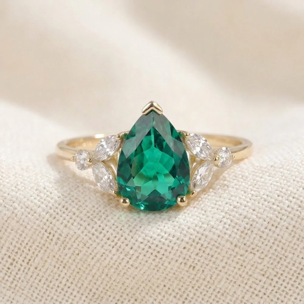 Handcrafted 9Kt Yellow Gold Ring Wholesale with Lab Diamond Handcrafted 9Kt Yellow Gold Ring Wholesale with Lab Diamond