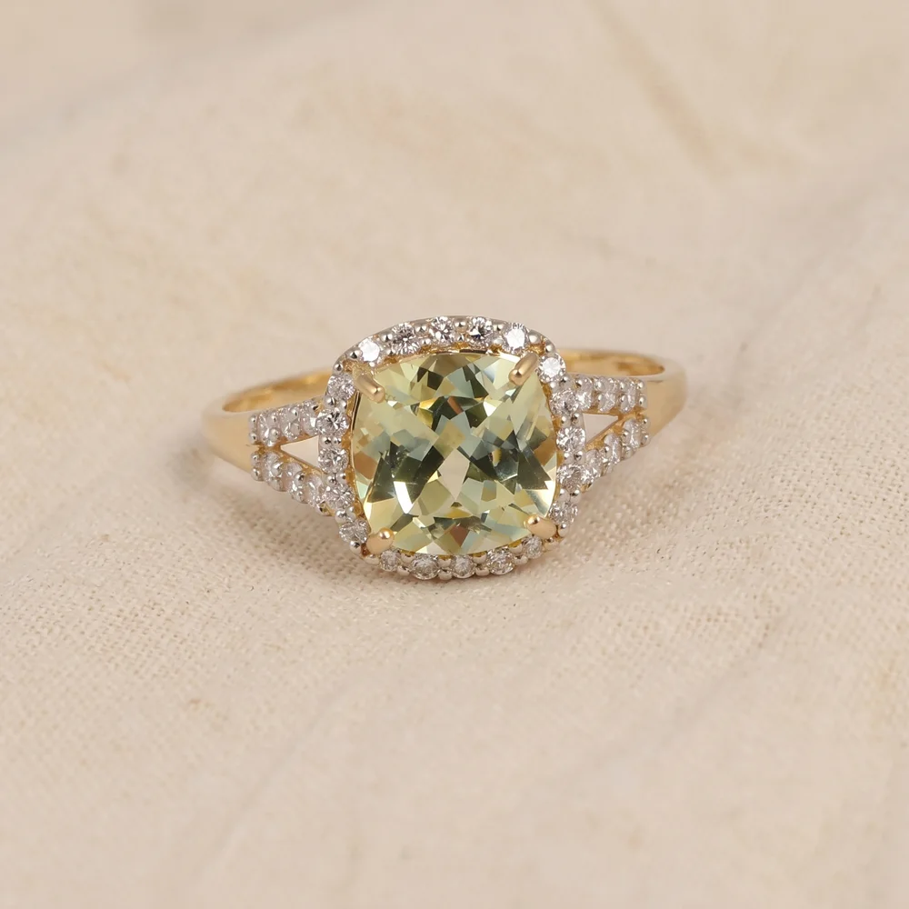 14KT Gold Lab-Grown Yellow Sapphire and Diamond Ring Maker