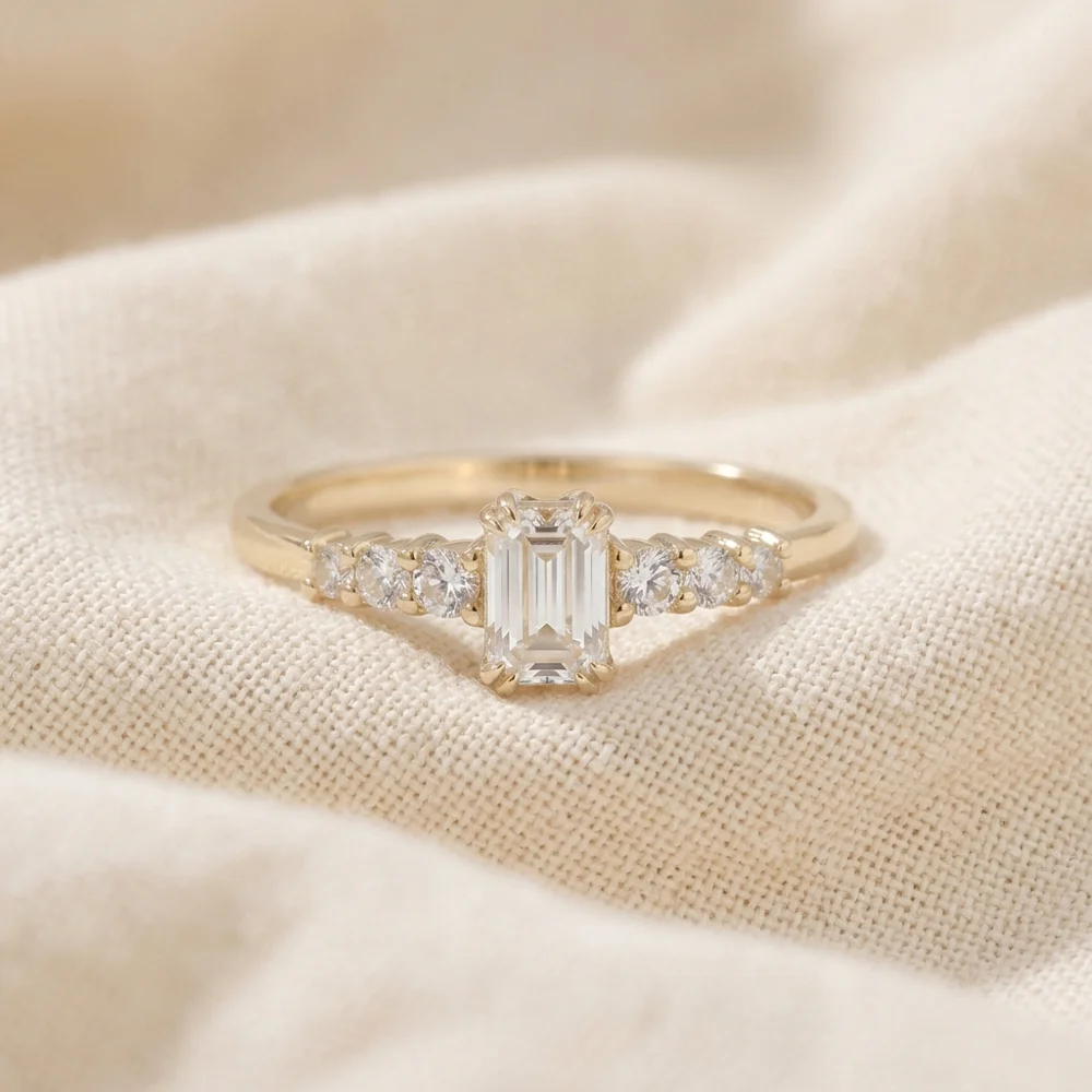 Handcrafted 9Kt Yellow Gold Solitaire Ring Lab Grown Diamond Handcrafted 9Kt Yellow Gold Solitaire Ring Lab Grown Diamond