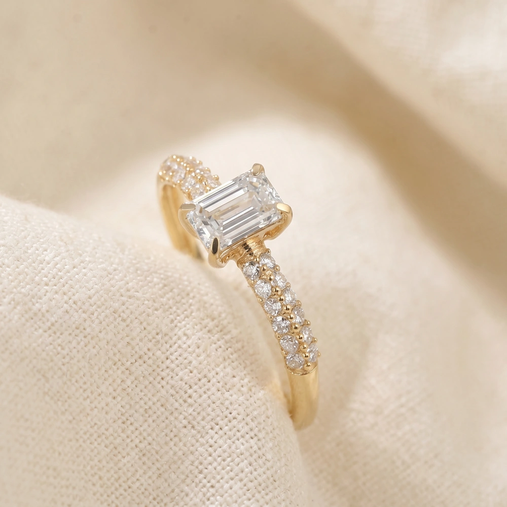 Handcrafted Solitaire Yellow Gold Ring Lab Grown Diamond Handcrafted Solitaire Yellow Gold Ring Lab Grown Diamond
