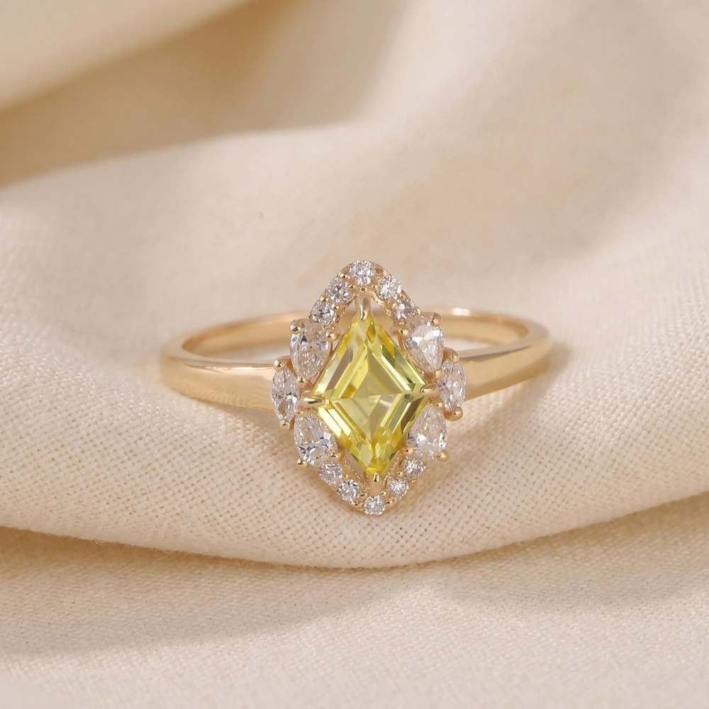 Lab Grown Diamond Yellow Sapphire 9Kt Solid Gold Ring Lab Grown Diamond Yellow Sapphire 9Kt Solid Gold Ring