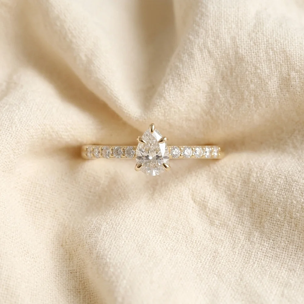 Lab Grown Diamond Handcrafted 9Kt Yellow Gold Ring Lab Grown Diamond Handcrafted 9Kt Yellow Gold Ring
