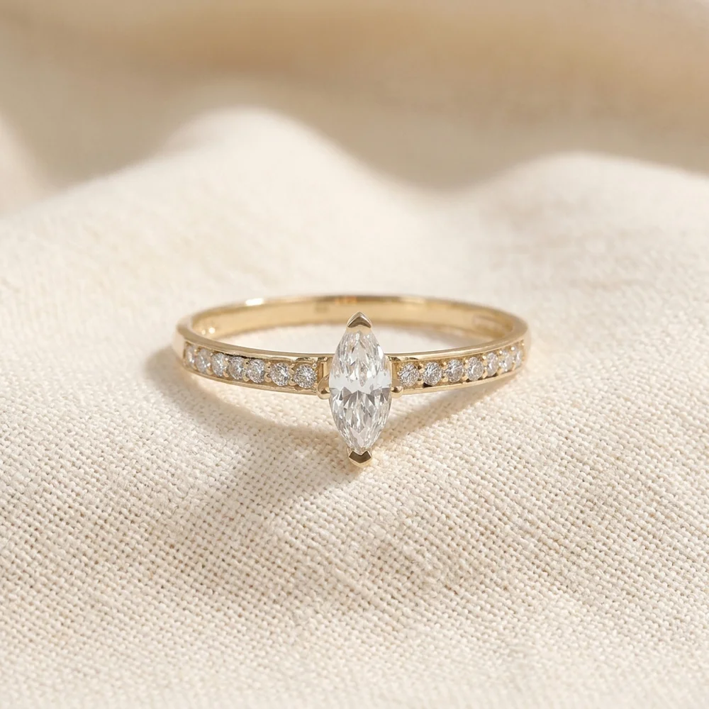 Authentic 9 Karat IGI Certified Lab Grown Diamond Ring