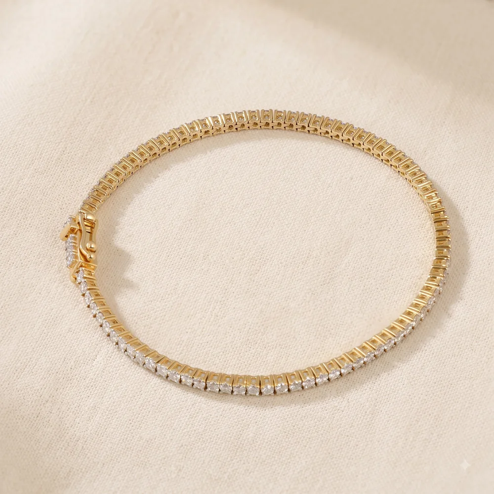 14KT Yellow Gold Lab Grown Diamond Tennis Bracelet 14KT Yellow Gold Lab Grown Diamond Tennis Bracelet
