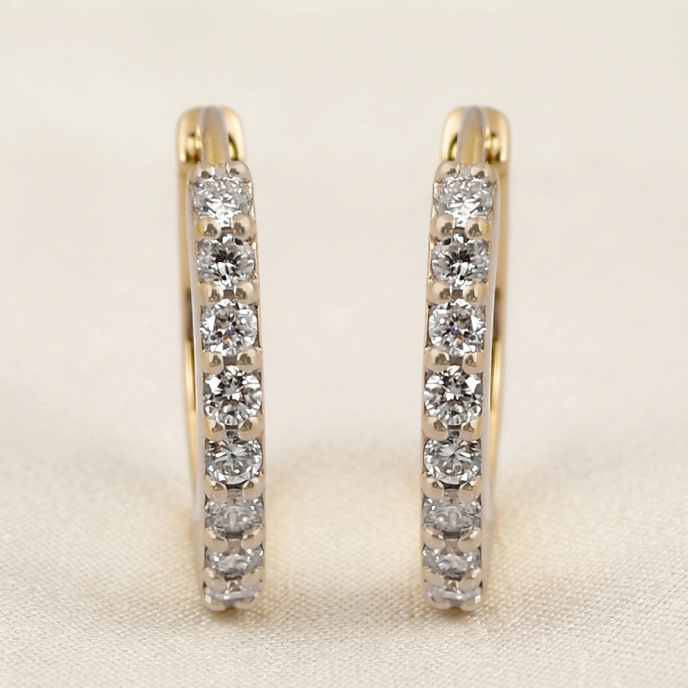Unique Lab Grown Diamond Earrings in Yellow Gold 14kt Unique Lab Grown Diamond Earrings in Yellow Gold 14kt