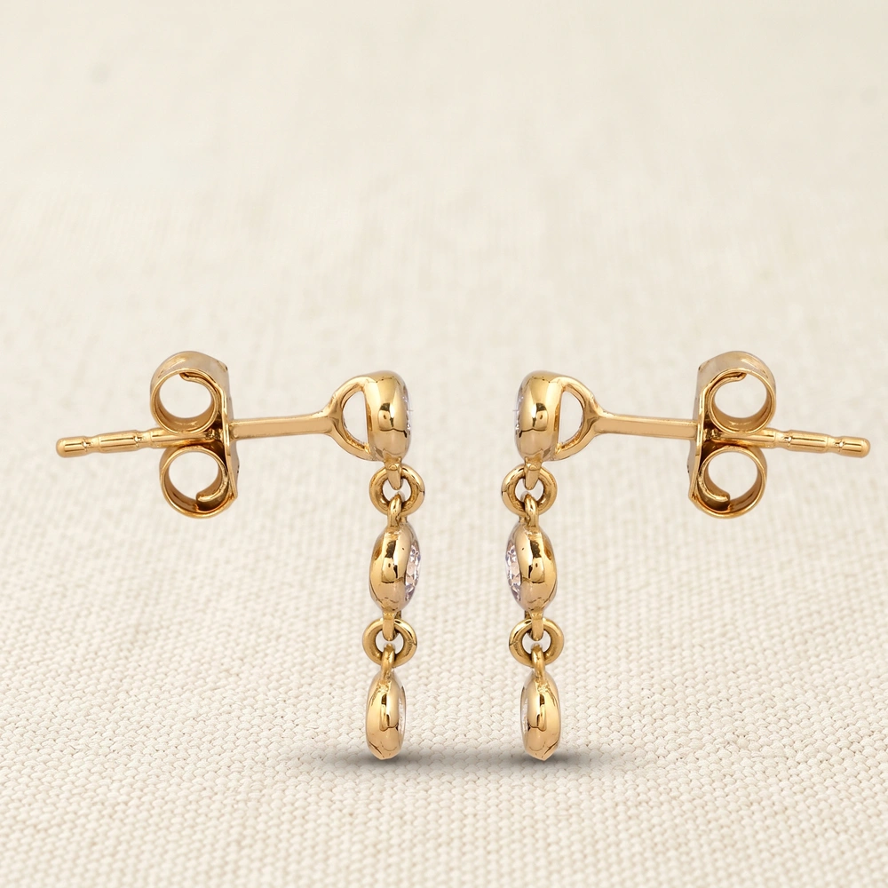Bulk 9Kt Yellow Gold Earrings with Certified Diamond