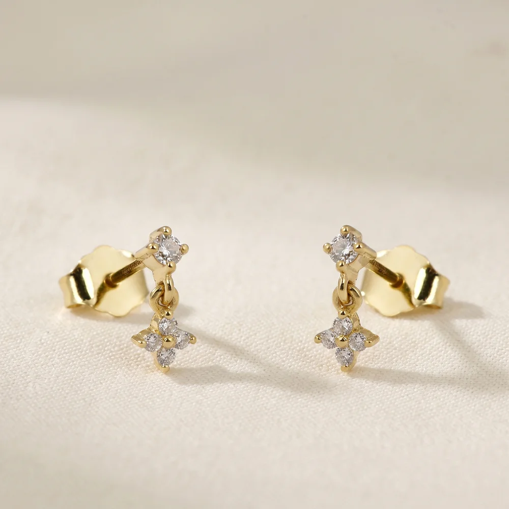 9 Kt Gold Earrings Production with Lab Grown Diamond 9 Kt Gold Earrings Production with Lab Grown Diamond